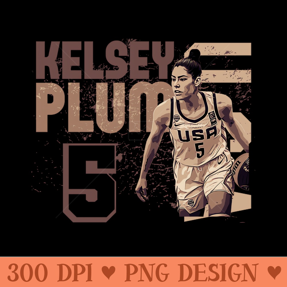kelsey plum Brown Vintage Wnba USA - Instant PNG Download - Good Value