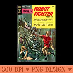 gold key magnus robot fighter comic book cover - sublimation png