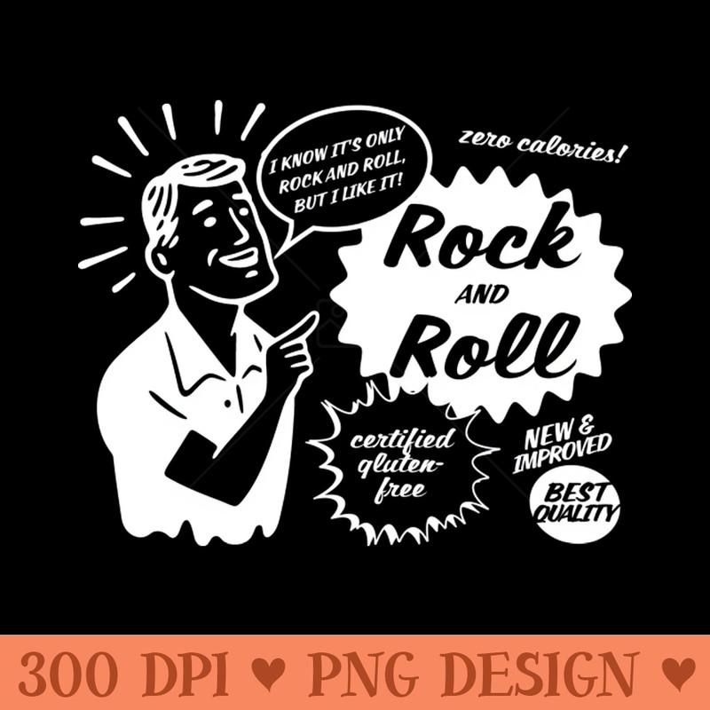 Rock and Roll light on dark - Downloadable PNG - High Quality 300 DPI