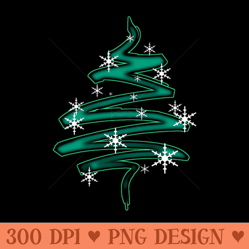 Christmas Tree Abstract with snowflakes - Digital PNG Art - Customer Support