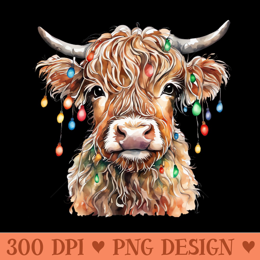 Cute Christmas Cow - PNG Illustrations - Customer Support