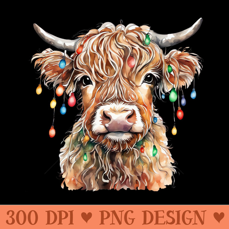 Cute Christmas Cow - PNG Illustrations - Customer Support