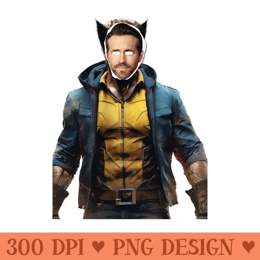 Wolverine wearing Ryan Reynolds face - PNG Printables - Professional Design