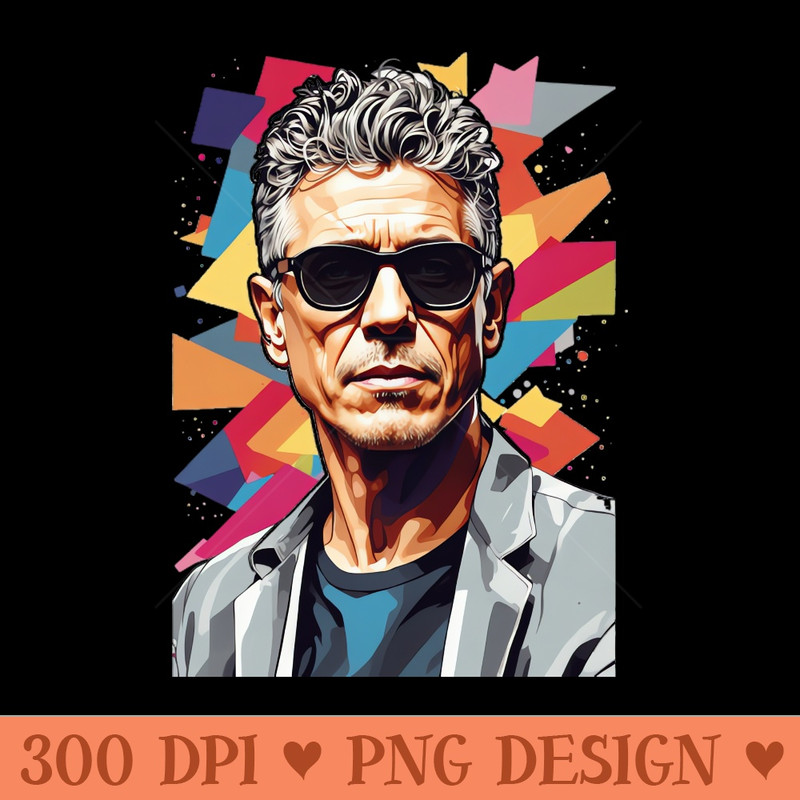Classic WPAP Anthony Bourdain - PNG Graphics - Professional Design