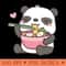 Cute Panda Loving Japanese Ramen Noodles - Transparent PNG - High Quality 300 DPI