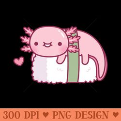 cute axolotl sushi doodle funny - digital png files
