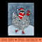 Ice Skating Christmas Chicken - Sublimation PNG - High Quality 300 DPI