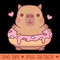 Cute Capybara With Pink Frosting Donut - PNG Downloadable Resources - Variety
