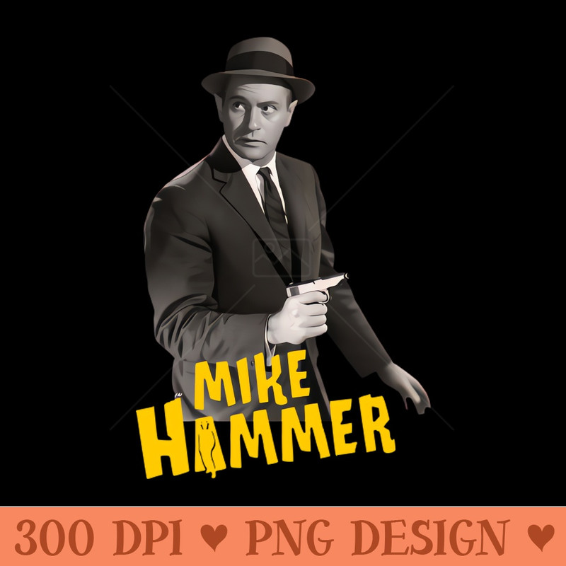 Mike Hammer - Darren McGavin - 50s Tv Show - Digital PNG Files - Unique