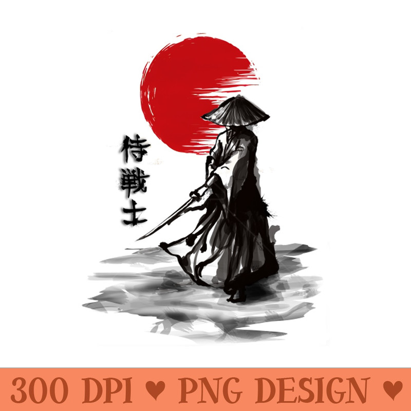 Samurai Red moon - Download PNG Graphics - Variety