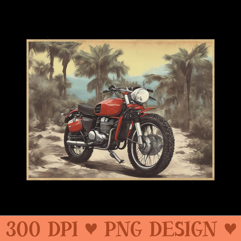 Vintage Cafe racer 50s vibe motorcycle - Digital PNG Graphics - Popularity