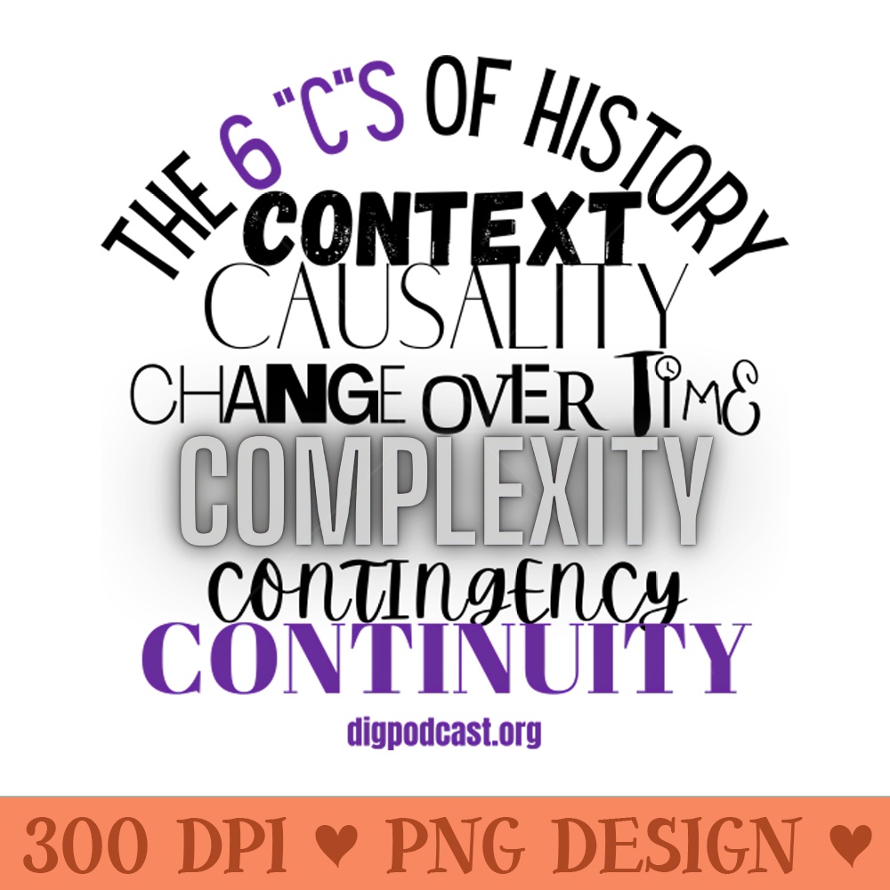 6 C's of History Light T Shirt - Digital PNG Graphics - Customer Support