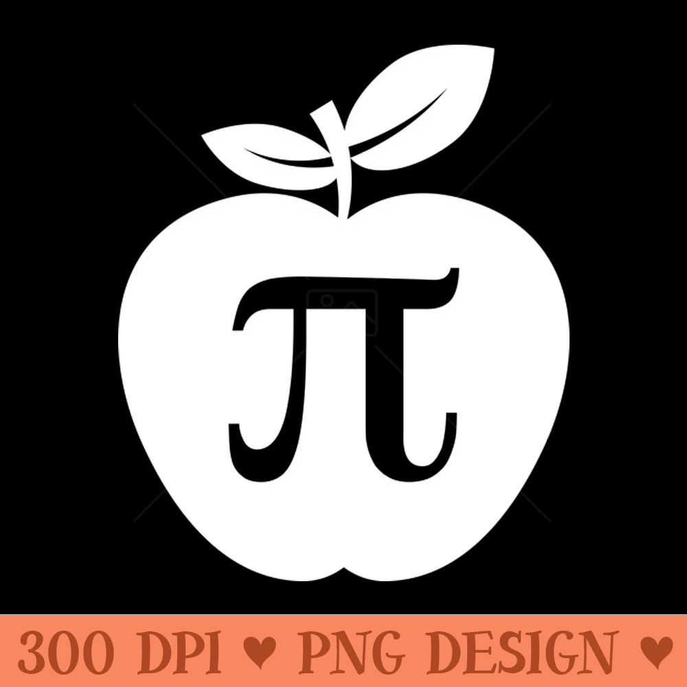 Apple PI Design - White Print - PNG Artwork - Professional Design
