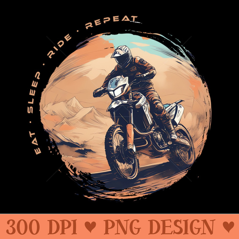 Eat Sleep Ride Repeat motorcycle - Digital PNG Graphics - Good Value