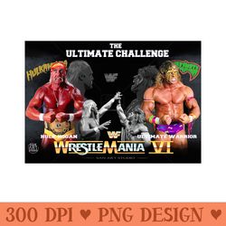hulk hogan v warrior - instant png download