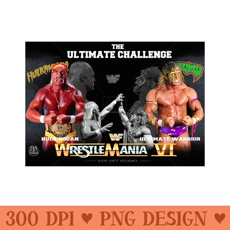 Hulk Hogan v warrior - Instant PNG Download - Professional Design