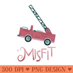 misfit - pink fire engine - digital png files