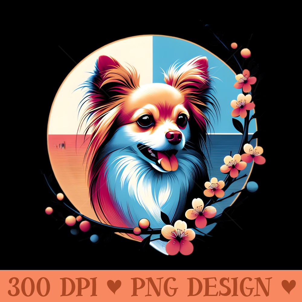 Joyful Russian Toy Amidst Spring's Cherry Blossoms - Sublimation PNG Designs - Good Value