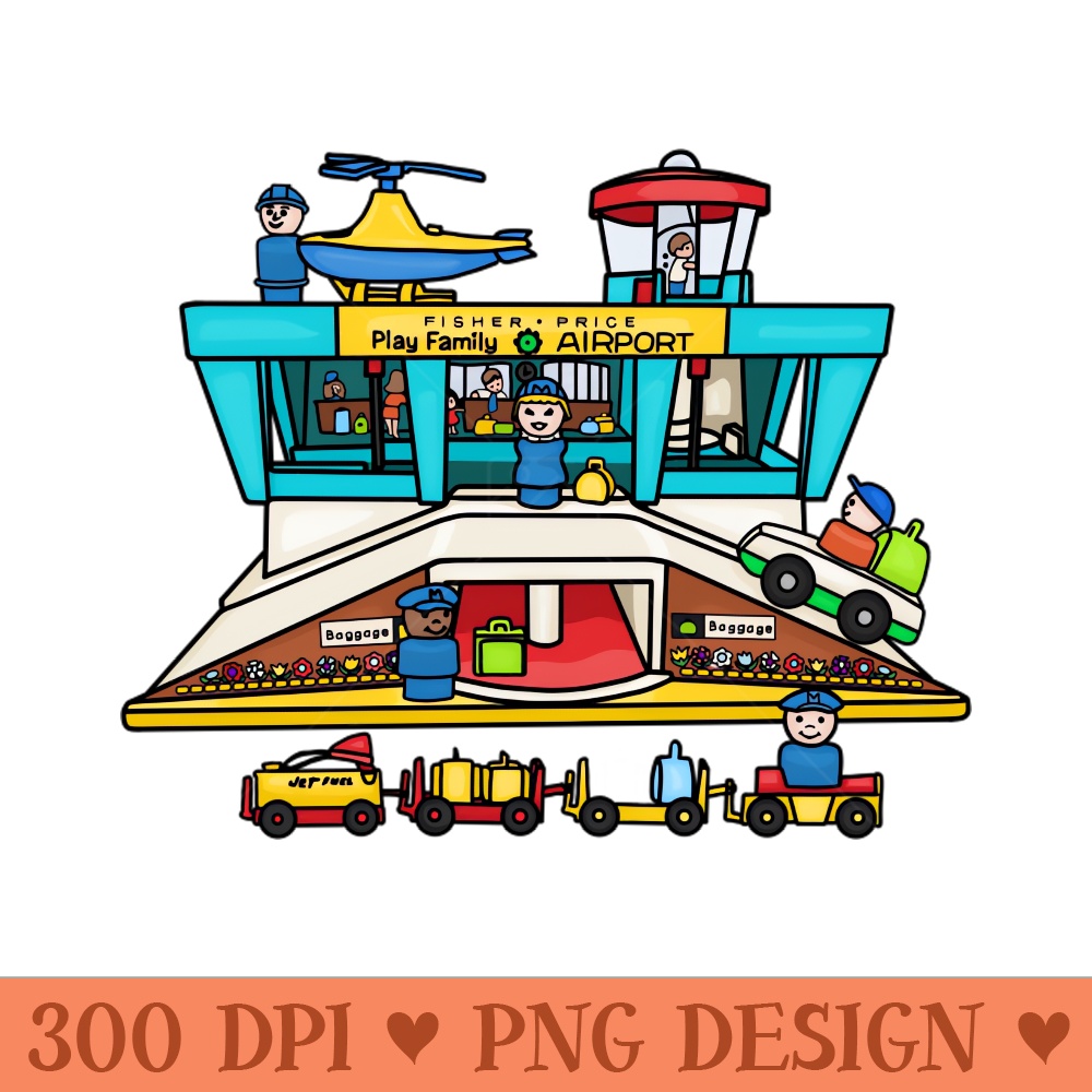 Little People Play Family Airport Drawing - Sublimation PNG - Latest Updates