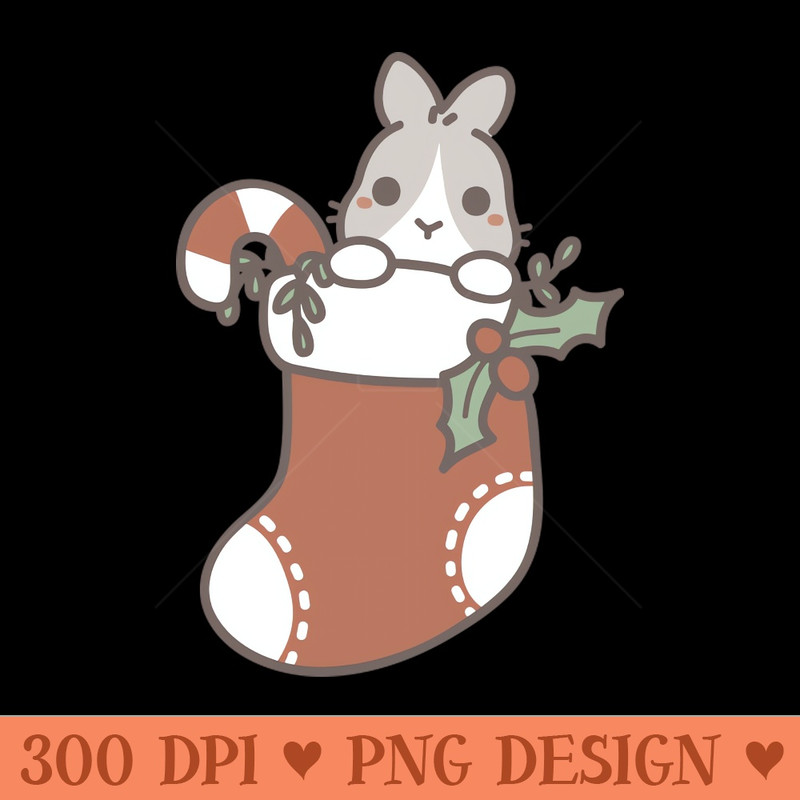 Christmas Stocking Bunny - Digital PNG Graphics - Popularity