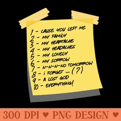 kiss off sticky note design - png artwork