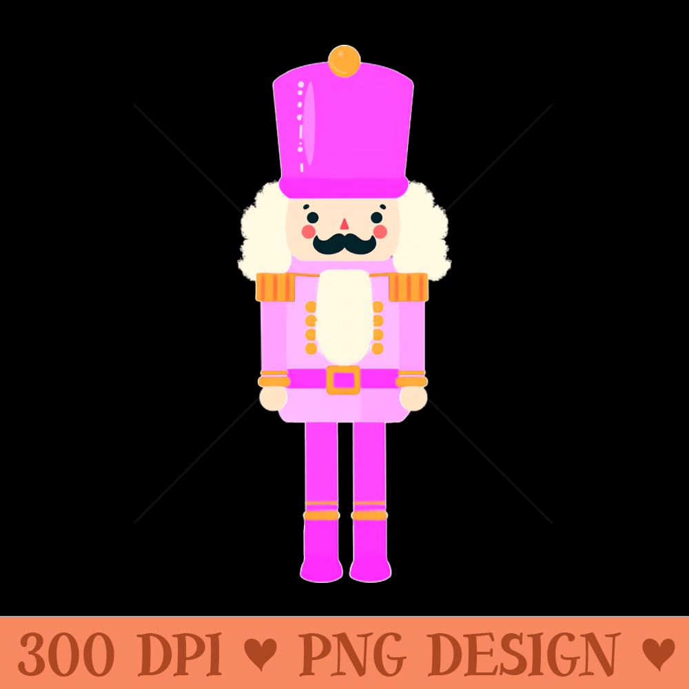 Pink On Pink Christmas Nutcracker Toy Soldier Graphic Art - PNG Image Downloads - Customer Support