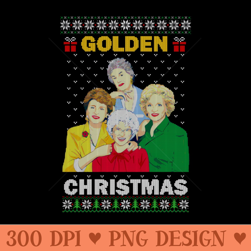 Golden Christmas Classic Ugly Sweater - Sublimation PNG - Unique
