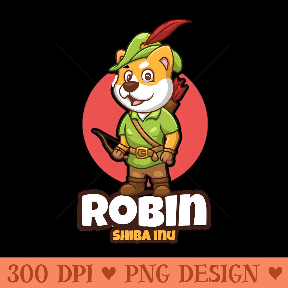 Robinhood Shiba Inu Crypto Currency Design - Sublimation PNG Designs - Professional Design