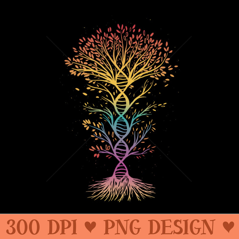 DNA Tee Tree of Life Genetics Biology Teacher Science - Download PNG Graphics - Popularity