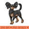 Dog - Russian Toy - Long Hair Black and Tan - Downloadable PNG - Good Value