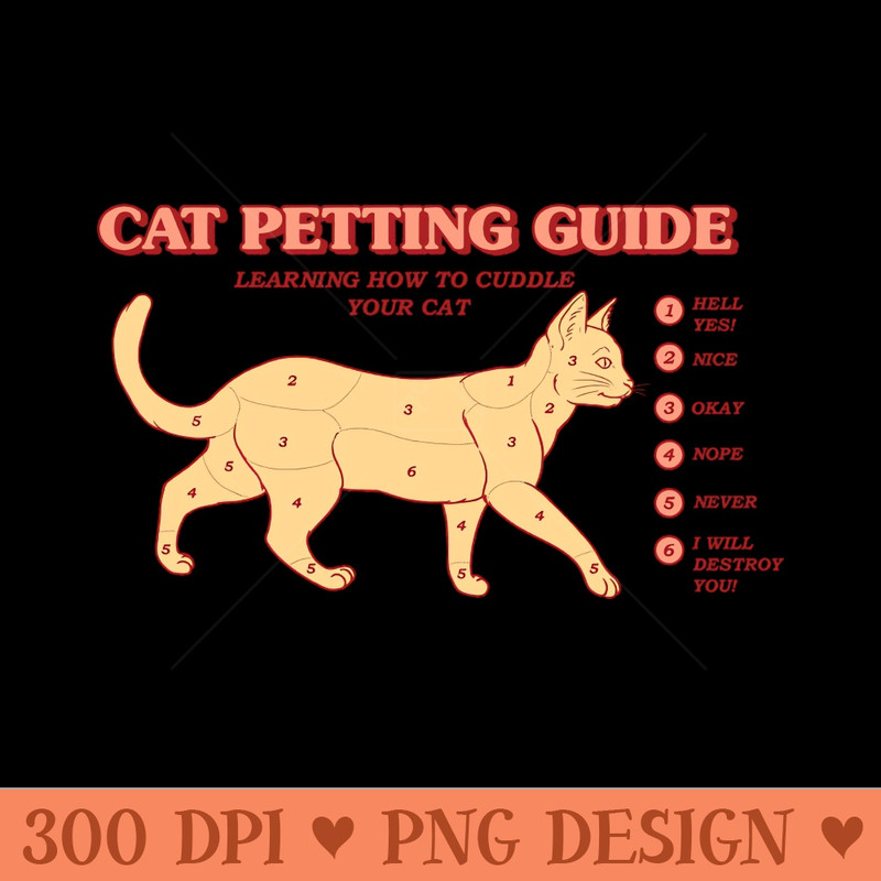 Cat Petting Guide - PNG Image Downloads - High Quality 300 DPI