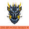 Mecha Skull S03 D30 - Vector PNG Download - Professional Design
