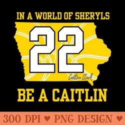 in a world of sheryls be a caitlin 22 caitlin clark - png graphics