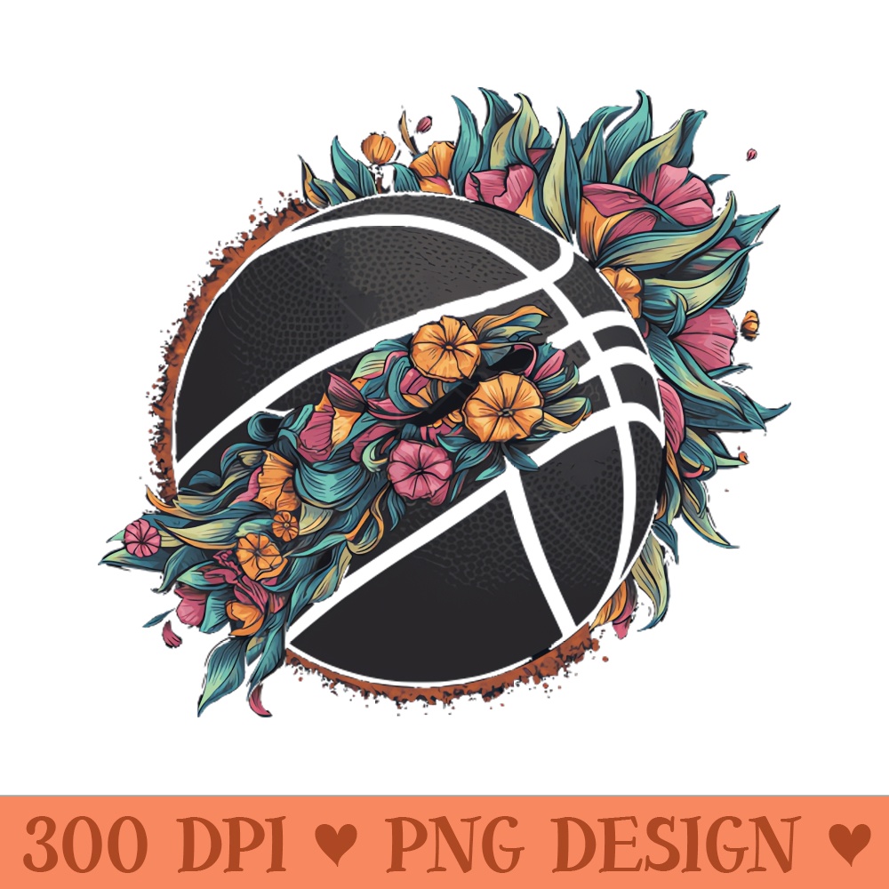 boho floral flowers for basketball player and lover - Digital PNG Files - Customer Support