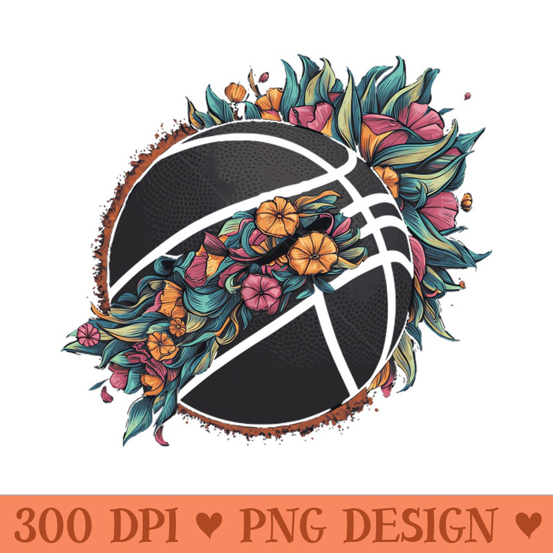 boho floral flowers for basketball player and lover - Digital PNG Files - Customer Support