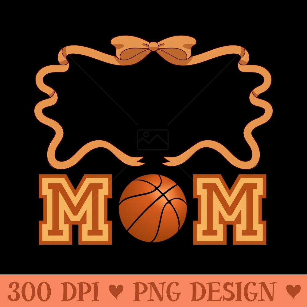 Cute Basketball Mom Coquette Ribbon Bow for Mothers Day - Vector PNG Download - Professional Design