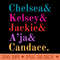 Chelseau0026 Kelseyu0026 Jackieu0026 Ajau0026 Candace. - PNG Printables - Convenience