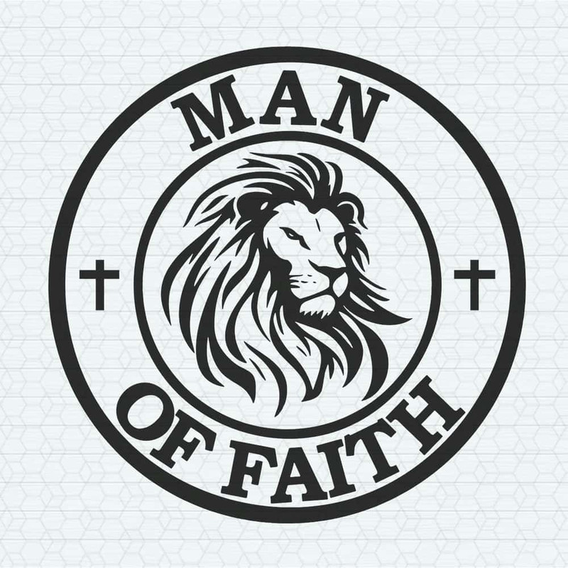 Man Of Faith Svg Lion Svg Christian Logo Svg File For Cricut.jpg
