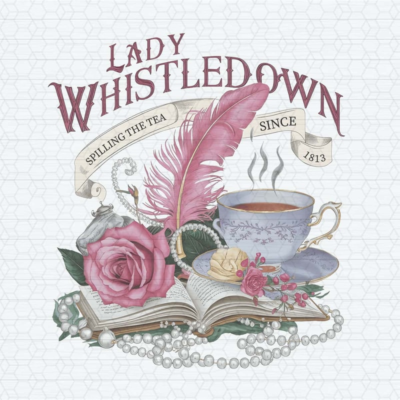 Retro Lady Whistledown Spilling The Tea PNG.jpg