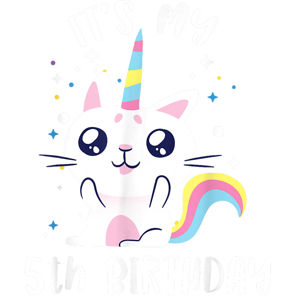 5th Birthday Cute Caticorn Kawaii Cat Unicorn.png