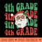 Christmas Teacher 4th Grade Santa Hat Back To School - PNG Illustrations - Unique