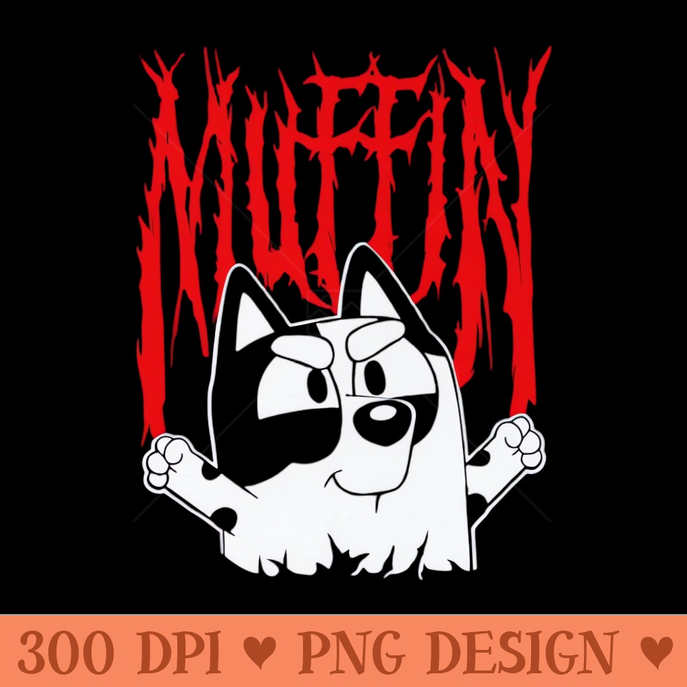Muffin Bluey Metal - Digital PNG Files - High Quality 300 DPI