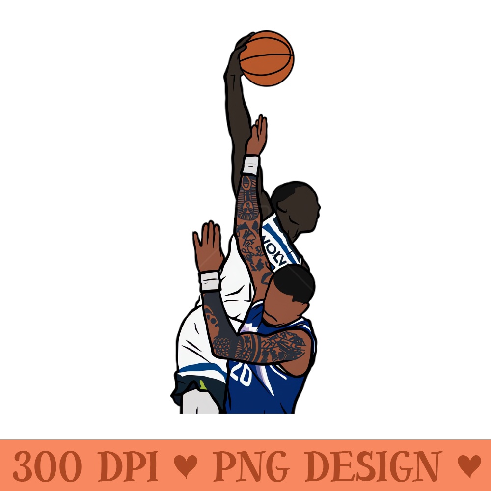 Anthony Edwards Dunks on John Collins - Digital PNG Files - Convenience