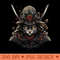 samurai cat - Digital PNG Download - High Quality 300 DPI