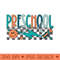 Preschool Squad Preschool Team Retro Groovy Back To School - Sublimation PNG - Flexibility