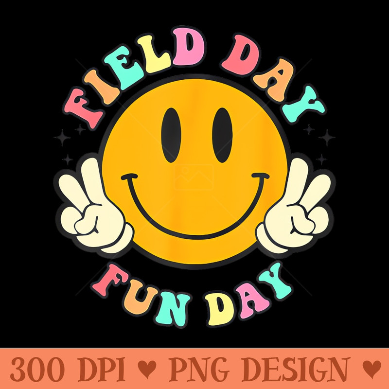 Retro Groovy Fun Day Smile Face Teacher Kids - PNG Graphics - High Quality 300 DPI