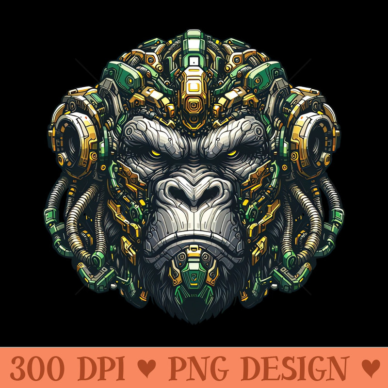 Mecha Apes S04 D64 - Digital PNG Download - Unique