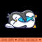 Cute penguin sleeping with fish - PNG Download Bundle - Good Value