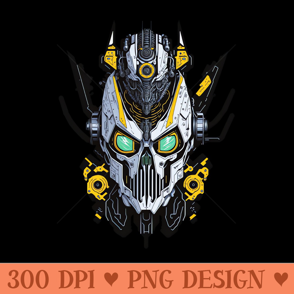 Mecha Skull S03 D21 - PNG Artwork - High Quality 300 DPI