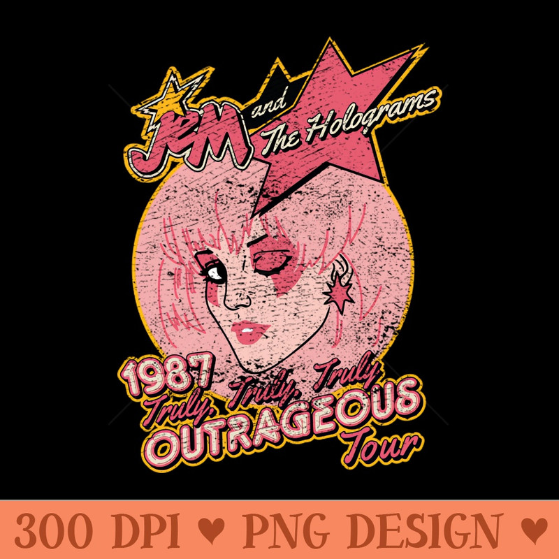 Jem and The Holograms Tour Distressed - PNG Graphics - Unique